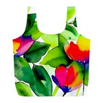 Watercolor Flowers Leaves Foliage Nature Floral Spring Full Print Recycle Bag (L)