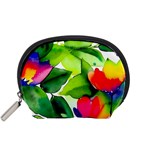 Watercolor Flowers Leaves Foliage Nature Floral Spring Accessory Pouch (Small)