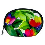 Watercolor Flowers Leaves Foliage Nature Floral Spring Accessory Pouch (Medium)