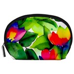 Watercolor Flowers Leaves Foliage Nature Floral Spring Accessory Pouch (Large)