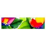 Watercolor Flowers Leaves Foliage Nature Floral Spring Oblong Satin Scarf (16  x 60 )