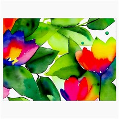 Watercolor Flowers Leaves Foliage Nature Floral Spring Roll Up Canvas Pencil Holder (M) from ArtsNow.com Front