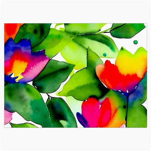 Watercolor Flowers Leaves Foliage Nature Floral Spring Roll Up Canvas Pencil Holder (L) from ArtsNow.com Front