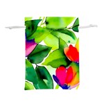 Watercolor Flowers Leaves Foliage Nature Floral Spring Lightweight Drawstring Pouch (S)