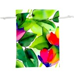 Watercolor Flowers Leaves Foliage Nature Floral Spring Lightweight Drawstring Pouch (XL)