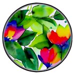 Watercolor Flowers Leaves Foliage Nature Floral Spring Wireless Fast Charger(Black)