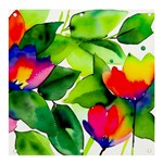 Watercolor Flowers Leaves Foliage Nature Floral Spring Banner and Sign 4  x 4 