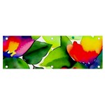 Watercolor Flowers Leaves Foliage Nature Floral Spring Banner and Sign 6  x 2 