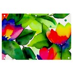 Watercolor Flowers Leaves Foliage Nature Floral Spring Banner and Sign 6  x 4 