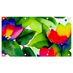 Watercolor Flowers Leaves Foliage Nature Floral Spring Banner and Sign 7  x 4 