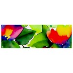 Watercolor Flowers Leaves Foliage Nature Floral Spring Banner and Sign 9  x 3 