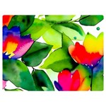 Watercolor Flowers Leaves Foliage Nature Floral Spring Premium Plush Fleece Blanket (Extra Small)