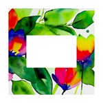 Watercolor Flowers Leaves Foliage Nature Floral Spring White Box Photo Frame 4  x 6 