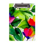 Watercolor Flowers Leaves Foliage Nature Floral Spring A5 Acrylic Clipboard