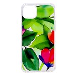 Watercolor Flowers Leaves Foliage Nature Floral Spring iPhone 14 Plus TPU UV Print Case