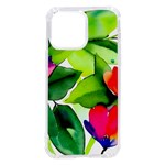 Watercolor Flowers Leaves Foliage Nature Floral Spring iPhone 14 Pro Max TPU UV Print Case