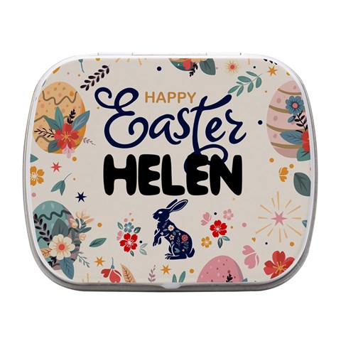 Personalized Easter Name Small Metal Box Small Metal Box (White) from ArtsNow.com Front