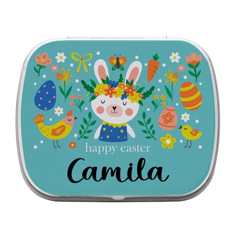 Personalized Easter Name Small Metal Box Small Metal Box (White) from ArtsNow.com Front