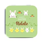 Personalized Easter Name Square Metal Box Square Metal Box (Black)