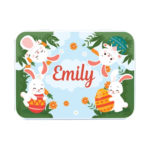 Personalized Easter Name Flip Top Metal Box Flip Top Metal Box (Silver)   from ArtsNow.com Front