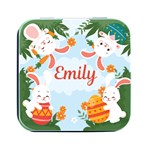 Personalized Easter Name Square Metal Box Square Metal Box (Black)