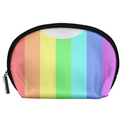 Rainbow Cloud Background Pastel Template Multi Coloured Abstract Accessory Pouch (Large) from ArtsNow.com Front