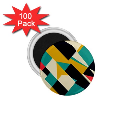 Geometric Pattern Retro Colorful Abstract 1.75  Magnets (100 pack)  from ArtsNow.com Front