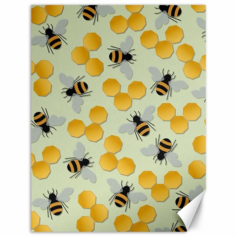 Bees Pattern Honey Bee Bug Honeycomb Honey Beehive Canvas 12  x 16  from ArtsNow.com 11.86 x15.41  Canvas - 1