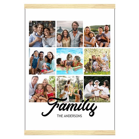 Personalized 9 Photos Family Name Hanging Canvas Print Hanging Canvas Prints 16  x 22  from ArtsNow.com Front