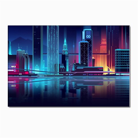 Digital Art Artwork Illustration Vector Buiding City Postcard 4 x 6  (Pkg of 10) from ArtsNow.com Front