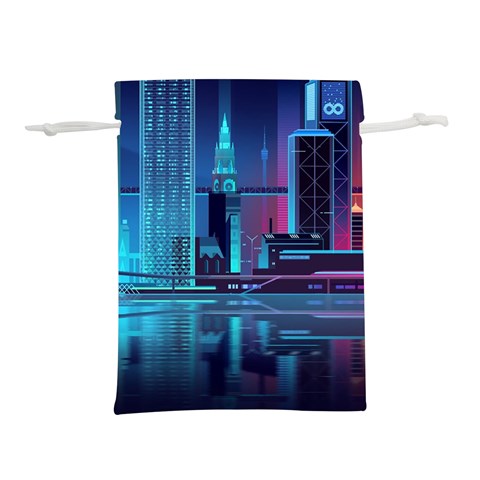 Digital Art Artwork Illustration Vector Buiding City Lightweight Drawstring Pouch (M) from ArtsNow.com Back