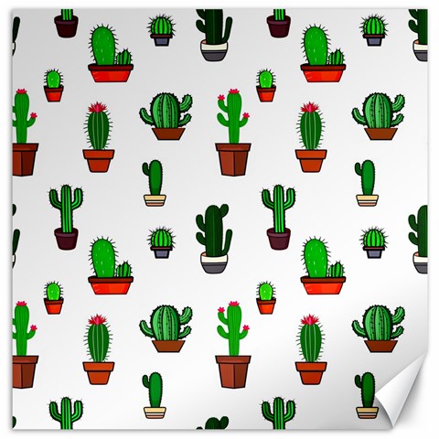 Cactus Plants Background Pattern Seamless Canvas 16  x 16  from ArtsNow.com 15.2 x15.41  Canvas - 1