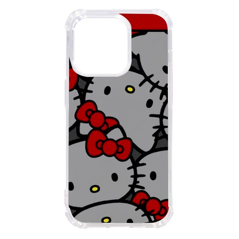 Hello Kitty, Pattern, Red iPhone 14 Pro TPU UV Print Case from ArtsNow.com Front