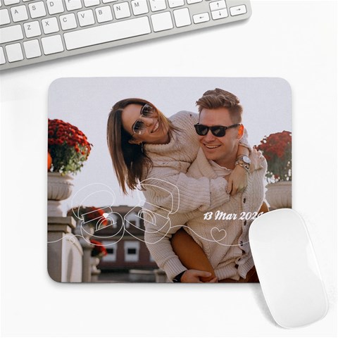 Wedding Rings Personalized Photo Name Mousepad Collage Mousepad from ArtsNow.com 9.25 x7.75  Mousepad - 1