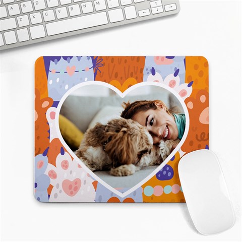 Cat Heart Personalized Photo Mousepad Collage Mousepad from ArtsNow.com 9.25 x7.75  Mousepad - 1