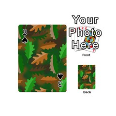 Leaves Foliage Pattern Oak Autumn Playing Cards 54 Designs (Mini) from ArtsNow.com Front - Spade3