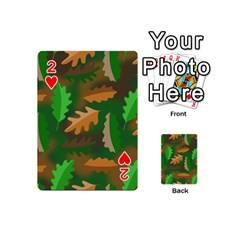 Leaves Foliage Pattern Oak Autumn Playing Cards 54 Designs (Mini) from ArtsNow.com Front - Heart2