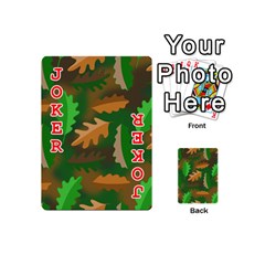 Leaves Foliage Pattern Oak Autumn Playing Cards 54 Designs (Mini) from ArtsNow.com Front - Joker2