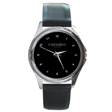 Fantastico Original Round Leather Watch (Silver Rim) from ArtsNow.com Front