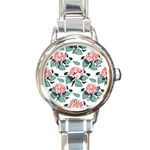 Flowers Hydrangeas Round Italian Charm Watch