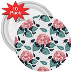 Flowers Hydrangeas 3  Buttons (10 pack) 