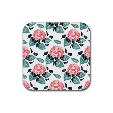 Flowers Hydrangeas Rubber Coaster (Square) from ArtsNow.com Front