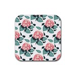 Flowers Hydrangeas Rubber Coaster (Square)