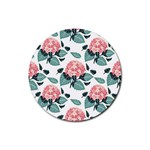 Flowers Hydrangeas Rubber Round Coaster (4 pack)