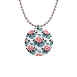 Flowers Hydrangeas 1  Button Necklace