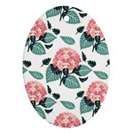 Flowers Hydrangeas Oval Ornament (Two Sides)