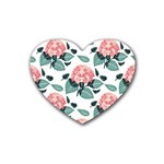 Flowers Hydrangeas Rubber Coaster (Heart)