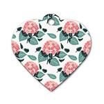 Flowers Hydrangeas Dog Tag Heart (One Side)