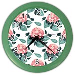 Flowers Hydrangeas Color Wall Clock