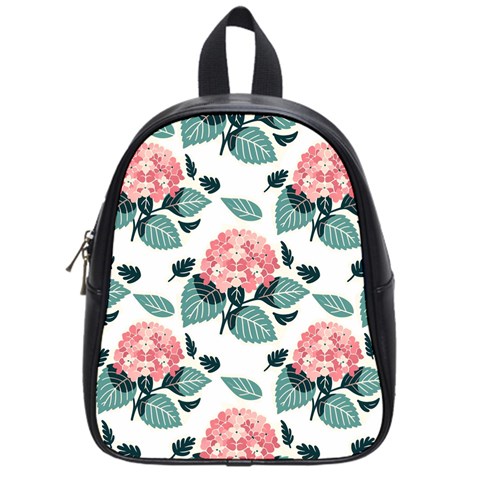 Flowers Hydrangeas School Bag (Small) from ArtsNow.com Front